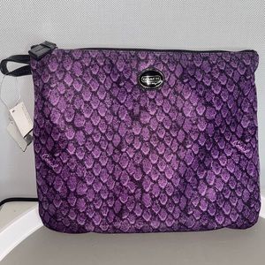 Coach Getaway Purple Snake Print Nylon Pouch